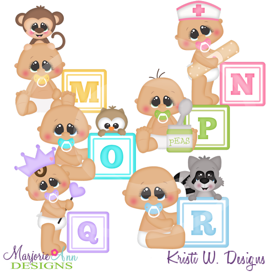 Alphabet Baby~M-R SVG Cutting Files Includes Clipart - Click Image to Close